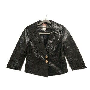 Yoana Baraschi Textured Cropped Jacket Black Size 8